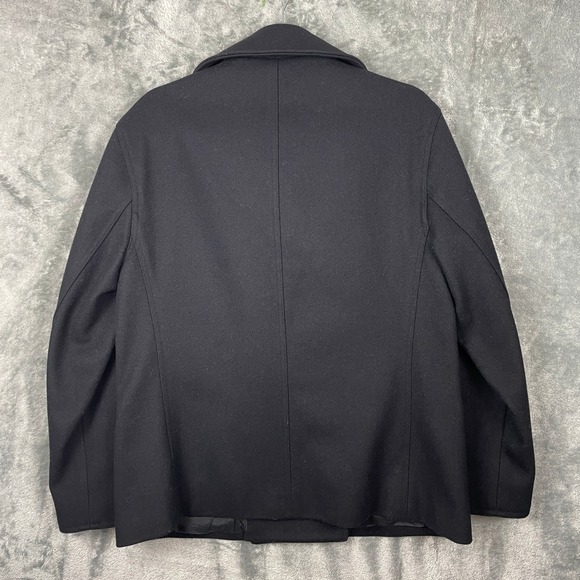 J. CREW Peacoat Women's Small Black Wool Blend Double Breasted Old Money Luxury - Picture 3 of 7